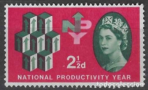 Selos: GRAN BRETA&Ntilde;A 1962 - A&Ntilde;O INTERNACIONAL DE LA PRODUCTIVIDAD, 2&frac12;P CARM&Iacute;N/VERDE - MSG