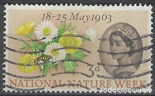 Selos: GRAN BRETA&Ntilde;A 1963 - SEMANA NACIONAL DE LA NATURALEZA, 3P - USADO
