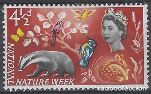 Selos: GRAN BRETA&Ntilde;A 1963 - SEMANA NACIONAL DE LA NATURALEZA, 4&frac12;P - MH*