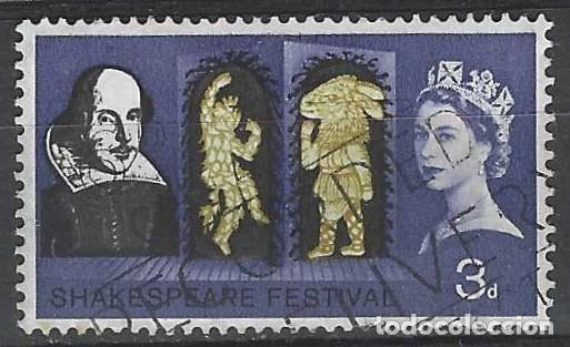 Sellos: GRAN BRETA&Ntilde;A 1964 - 4&ordm; CENT. DEL NACIMIENTO DE W. SHAKESPEARE, 3P - USADO