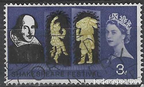 Sellos: GRAN BRETA&Ntilde;A 1964 - 4&ordm; CENT. DEL NACIMIENTO DE W. SHAKESPEARE, 3P - USADO