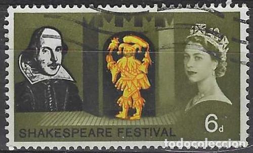 Sellos: GRAN BRETA&Ntilde;A 1964 - 4&ordm; CENT. DEL NACIMIENTO DE W. SHAKESPEARE, 6P - USADO