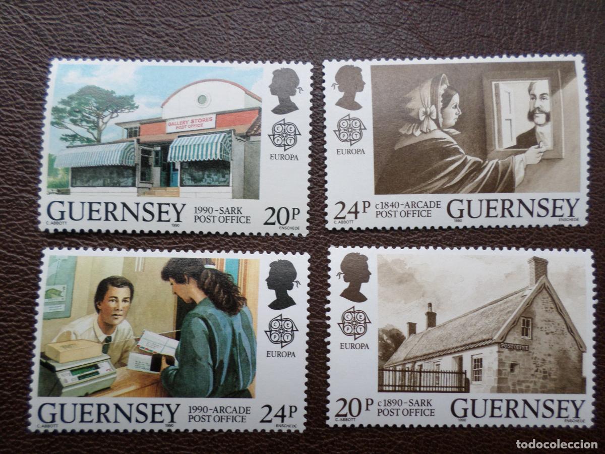 Briefmarken: gran breta&ntilde;a, guernsey, 1990, europa, Yvert 485/88