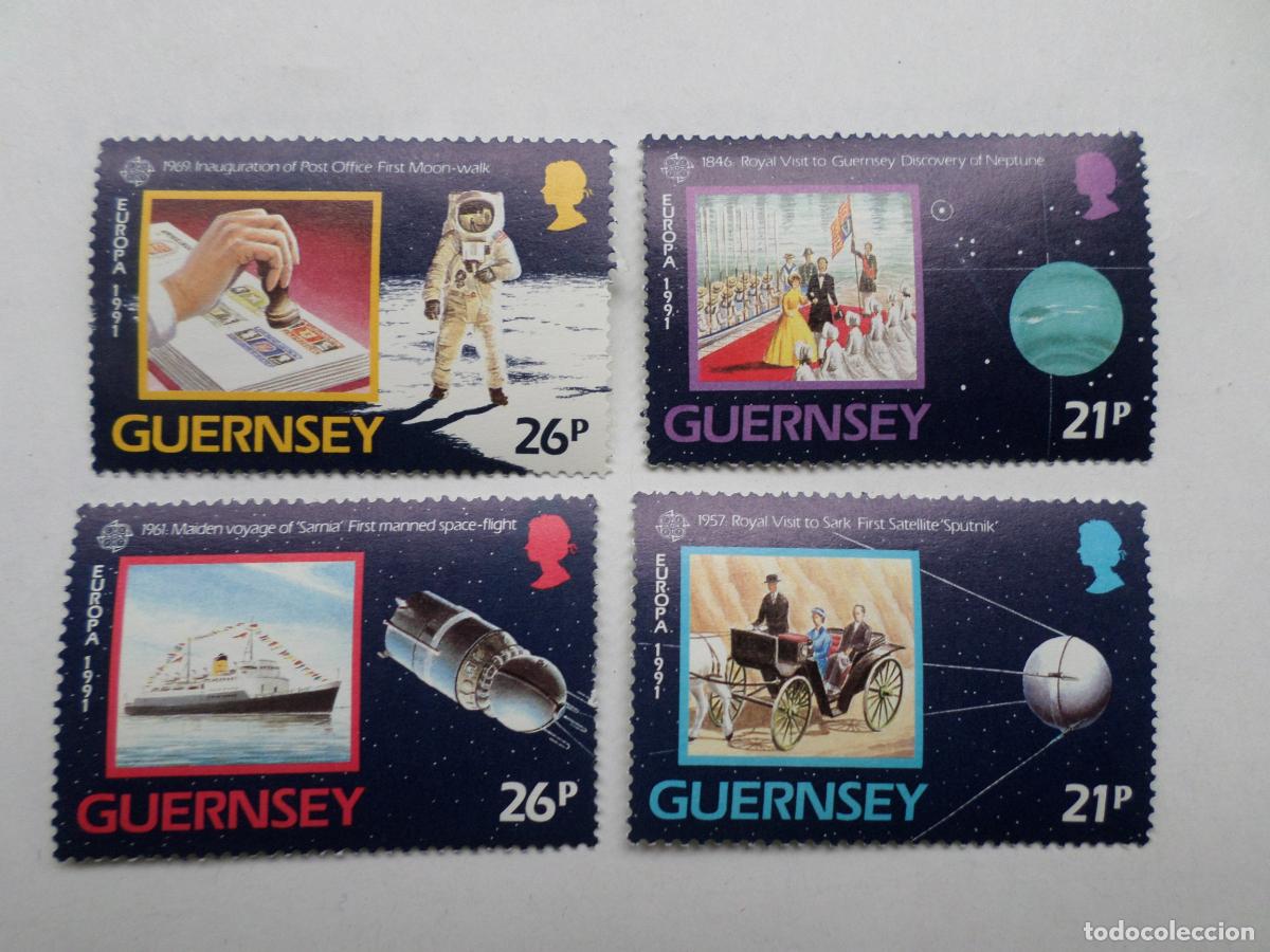 Briefmarken: gran breta&ntilde;a, guernsey, 1991, europa, Yvert 520/23