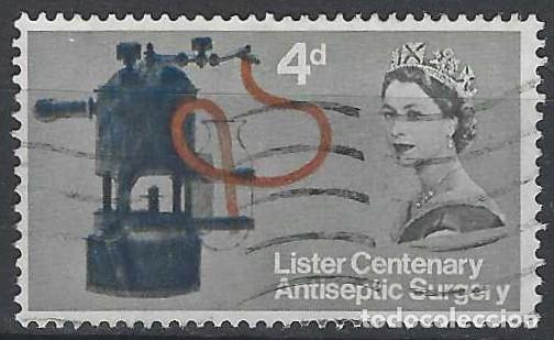 Briefmarken: GRAN BRETA&Ntilde;A 1965 - CENTENARIO DE LA CIRUG&Iacute;A ANTIS&Eacute;PTICA, SPRAY CARB&Ntilde;OLICO DE LISTER - USADO