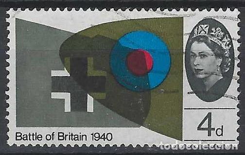 Stamps: GRAN BRETA&Ntilde;A 1965 - 25&ordm; ANIV. DE LA BATALLA DE INGLATERRA, ALAS SPITFIRE Y MESSERSCHMITT - USADO