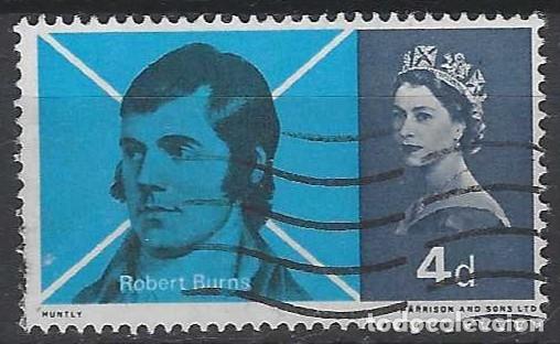 Stamps: GRAN BRETA&Ntilde;A 1966 - 170&ordm; ANIV. DE LA MUERTE DE ROBERT BURNS, POETA, 4P - USADO