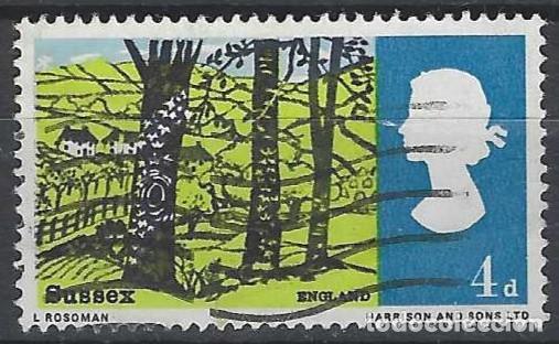Stamps: GRAN BRETA&Ntilde;A 1966 - PAISAJES, HASSOCKS, SUSSEX - USADO