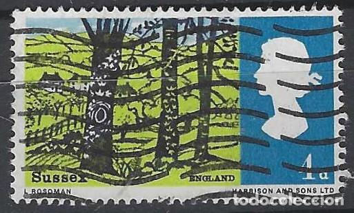 Stamps: GRAN BRETA&Ntilde;A 1966 - PAISAJES, HASSOCKS, SUSSEX - USADO