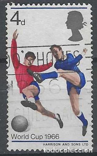Stamps: GRAN BRETA&Ntilde;A 1966 - F&Uacute;TBOL, CAMPEONATO MUNDIAL EN INGLATERRA, 4P - USADO