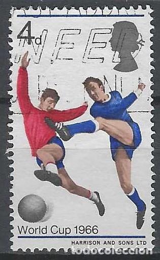 Stamps: GRAN BRETA&Ntilde;A 1966 - F&Uacute;TBOL, CAMPEONATO MUNDIAL EN INGLATERRA, 4P - USADO