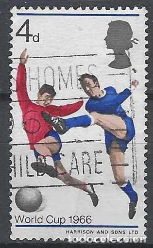 Stamps: GRAN BRETA&Ntilde;A 1966 - F&Uacute;TBOL, CAMPEONATO MUNDIAL EN INGLATERRA, 4P - USADO