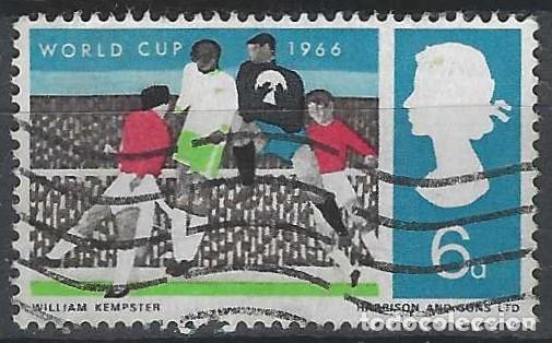 Sellos: GRAN BRETA&Ntilde;A 1966 - F&Uacute;TBOL, CAMPEONATO MUNDIAL EN INGLATERRA, 6P - USADO