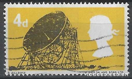 Sellos: GRAN BRETA&Ntilde;A 1966 - TECNOLOG&Iacute;A, OBSERVATORIO DE JODRELL BANK - USADO