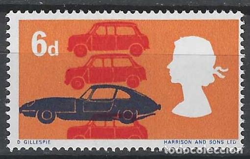 Sellos: GRAN BRETA&Ntilde;A 1966 - TECNOLOG&Iacute;A, INDUSTRIA AUTOMOVIL&Iacute;STICA - MNH**