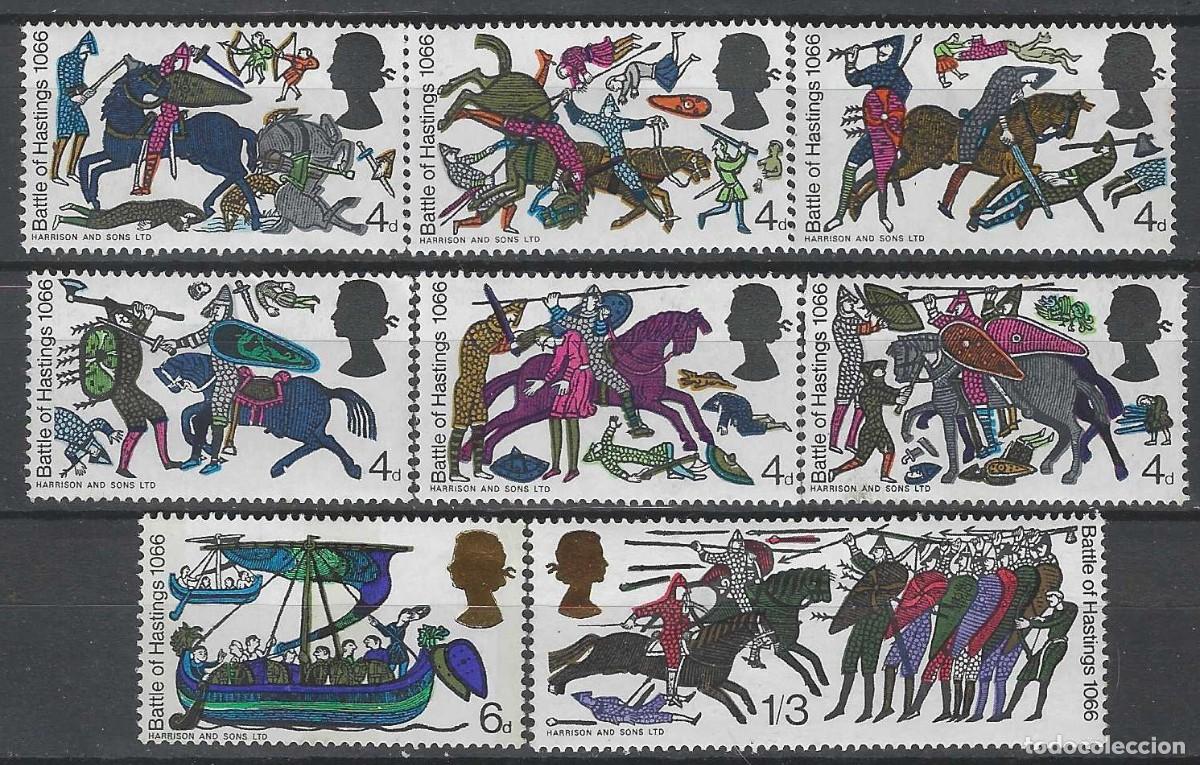 Sellos: GRAN BRETA&Ntilde;A 1966 - 9&ordm; CENTENARIO DE LA BATALLA DE HASTINGS, S.COMPLETA - MH*