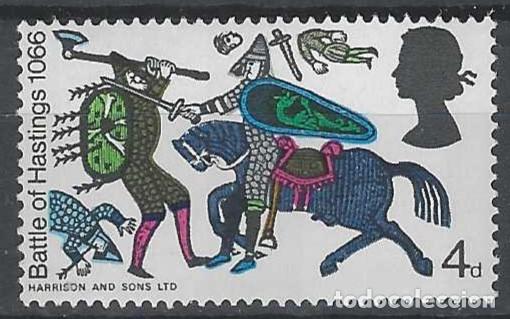 Sellos: GRAN BRETA&Ntilde;A 1966 - 9&ordm; CENTENARIO DE LA BATALLA DE HASTINGS, 4P - MH*