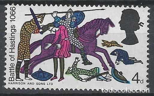 Sellos: GRAN BRETA&Ntilde;A 1966 - 9&ordm; CENTENARIO DE LA BATALLA DE HASTINGS, 4P - MH*
