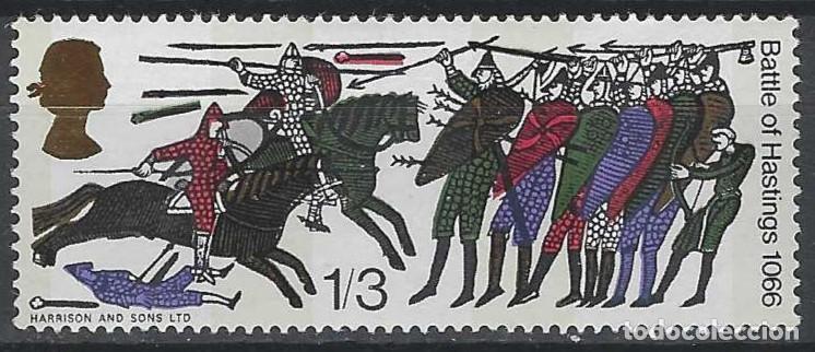 Sellos: GRAN BRETA&Ntilde;A 1966 - 9&ordm; CENTENARIO DE LA BATALLA DE HASTINGS, 1&acute;3SH&acute;P - MH*