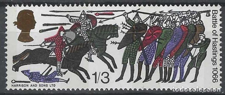 Sellos: GRAN BRETA&Ntilde;A 1966 - 9&ordm; CENTENARIO DE LA BATALLA DE HASTINGS, 1&acute;3SH&acute;P - MNH**