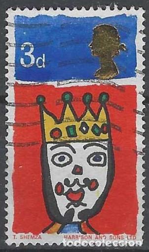 Sellos: GRAN BRETA&Ntilde;A 1966 - NAVIDAD, REY MAGO - USADO