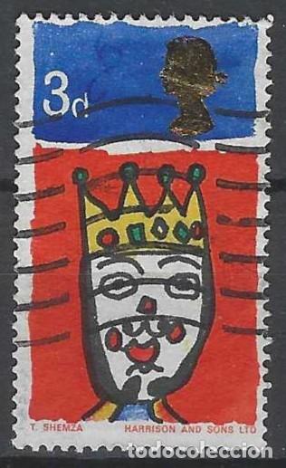 Sellos: GRAN BRETA&Ntilde;A 1966 - NAVIDAD, REY MAGO - USADO