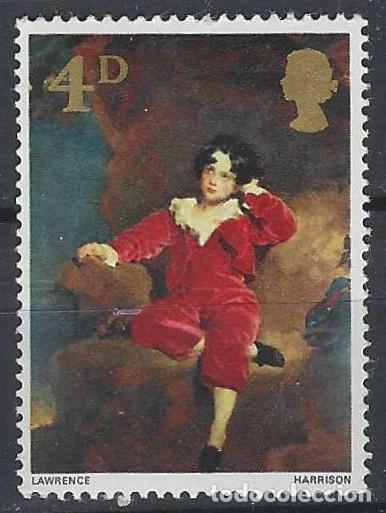 Sellos: GRAN BRETA&Ntilde;A 1967 - PINTURA, &rdquo;EL JOVEN LAMBTON&rdquo; DE THOMAS LAWRENCE - MH*