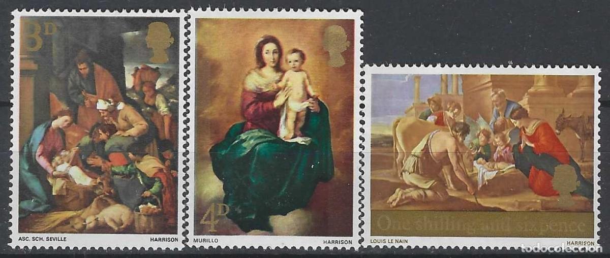 Sellos: GRAN BRETA&Ntilde;A 1967 - NAVIDAD, PINTURAS, S.COMPLETA - MNH**
