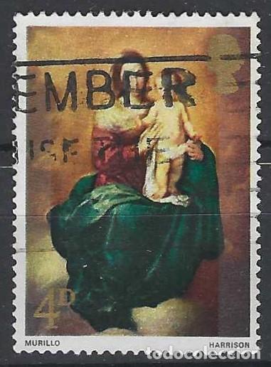 Sellos: GRAN BRETA&Ntilde;A 1967 - NAVIDAD, PINTURAS, &rdquo;V&Iacute;RGEN Y NI&Ntilde;O&rdquo;, MURILLO - USADO