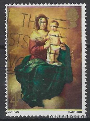 Sellos: GRAN BRETA&Ntilde;A 1967 - NAVIDAD, PINTURAS, &rdquo;V&Iacute;RGEN Y NI&Ntilde;O&rdquo;, MURILLO - USADO