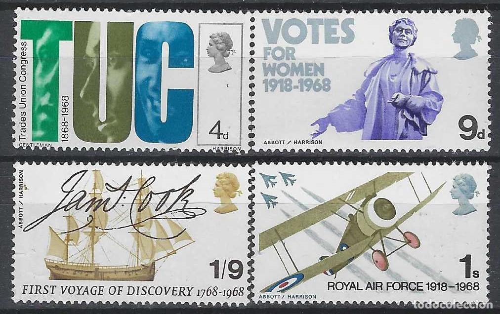 Sellos: GRAN BRETA&Ntilde;A 1968 - ANIVERSARIOS, S.COMPLETA - MNH**