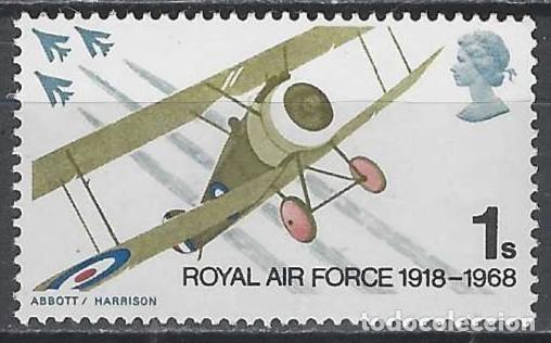 Sellos: GRAN BRETA&Ntilde;A 1968 - ANIVERSARIOS, 50&ordm; A&Ntilde;OS DE LA ROYAL AIR FORCE - MNH**