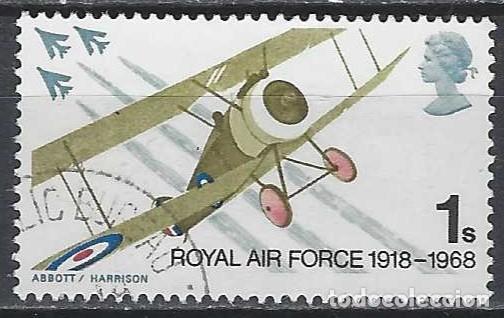 Sellos: GRAN BRETA&Ntilde;A 1968 - ANIVERSARIOS, 50&ordm; A&Ntilde;OS DE LA ROYAL AIR FORCE - USADO
