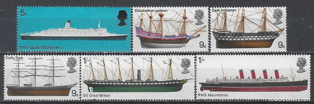 Sellos: GRAN BRETA&Ntilde;A 1969 - HISTORIA DE LA MARINA BRIT&Aacute;NICA, S.COMPLETA - MNH**/MH*