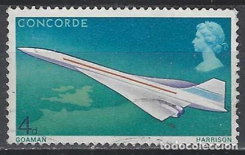 Sellos: GRAN BRETA&Ntilde;A 1969 - VUELO INAUGURAL DEL &rdquo;CONCORDE&rdquo;, 4P - USADO