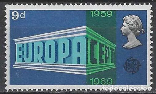 Sellos: GRAN BRETA&Ntilde;A 1969 - ANIVERSARIOS, EMISI&Oacute;N EUROPA - MNH**
