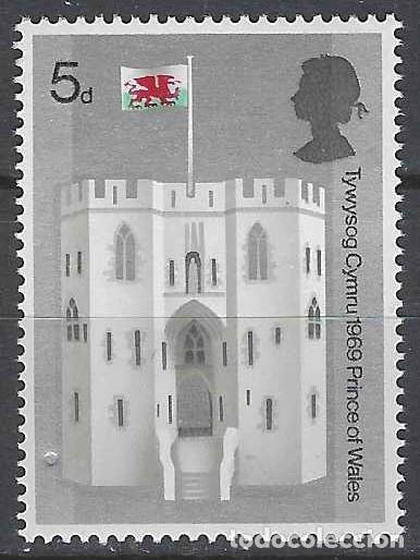Sellos: GRAN BRETA&Ntilde;A 1969 - CASTILLO DE CAERNARFON, PUERTA DEL REY - MNH**