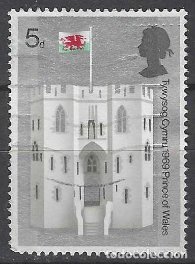 Sellos: GRAN BRETA&Ntilde;A 1969 - CASTILLO DE CAERNARFON, PUERTA DEL REY - USADO