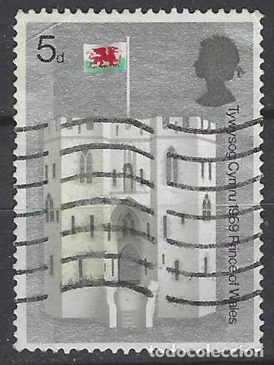 Sellos: GRAN BRETA&Ntilde;A 1969 - CASTILLO DE CAERNARFON, PUERTA DEL REY - USADO