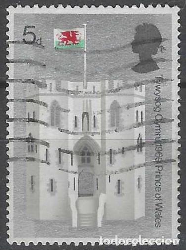 Sellos: GRAN BRETA&Ntilde;A 1969 - CASTILLO DE CAERNARFON, PUERTA DEL REY - USADO