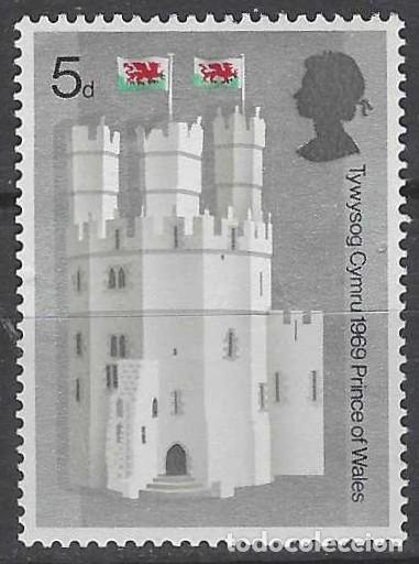 Sellos: GRAN BRETA&Ntilde;A 1969 - CASTILLO DE CAERNARFON, TORRE DEL &Aacute;GUILA - MNH**