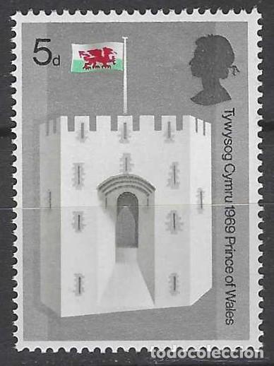 Sellos: GRAN BRETA&Ntilde;A 1969 - CASTILLO DE CAERNARFON, PUERTA DE LA REINA LEONOR - MNH**