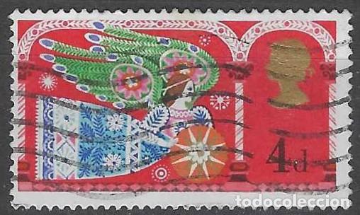 Sellos: GRAN BRETA&Ntilde;A 1969 - NAVIDAD, &Aacute;NGEL - USADO