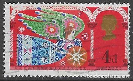 Sellos: GRAN BRETA&Ntilde;A 1969 - NAVIDAD, &Aacute;NGEL - USADO