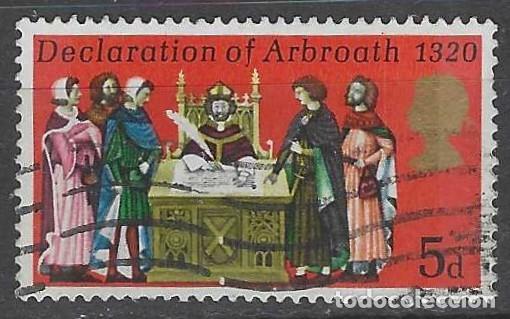 Sellos: GRAN BRETA&Ntilde;A 1970 - ANIVERSARIOS, 650 A&Ntilde;OS DE LA DECLARACI&Oacute;N DE ARBROATH - USADO