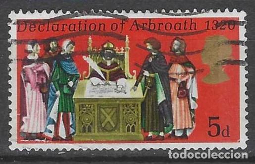 Sellos: GRAN BRETA&Ntilde;A 1970 - ANIVERSARIOS, 650 A&Ntilde;OS DE LA DECLARACI&Oacute;N DE ARBROATH - USADO