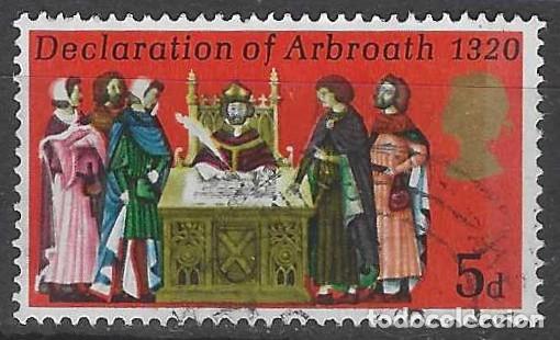 Sellos: GRAN BRETA&Ntilde;A 1970 - ANIVERSARIOS, 650 A&Ntilde;OS DE LA DECLARACI&Oacute;N DE ARBROATH - USADO
