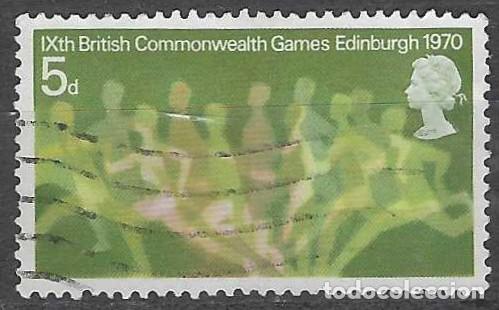Sellos: GRAN BRETA&Ntilde;A 1970 - 9&ordm; JUEGOS DEPORTIVOS DE LA COMMONWEALTH, ATLETISMO - USADO