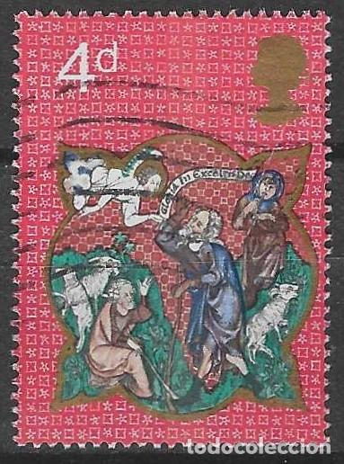 Sellos: GRAN BRETA&Ntilde;A 1970 - NAVIDAD, PASTORES Y EL &Aacute;NGEL - USADO