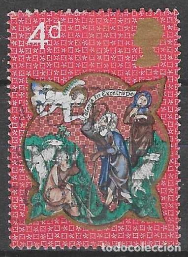 Sellos: GRAN BRETA&Ntilde;A 1970 - NAVIDAD, PASTORES Y EL &Aacute;NGEL - USADO